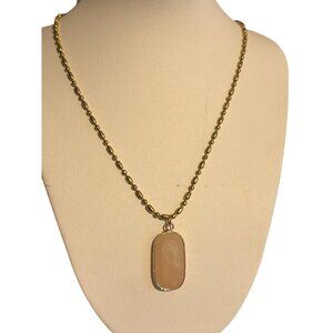 Meghan Bo Gold Filled Gemma Peach Quartz Pendant Necklace Bubble Chain 20"